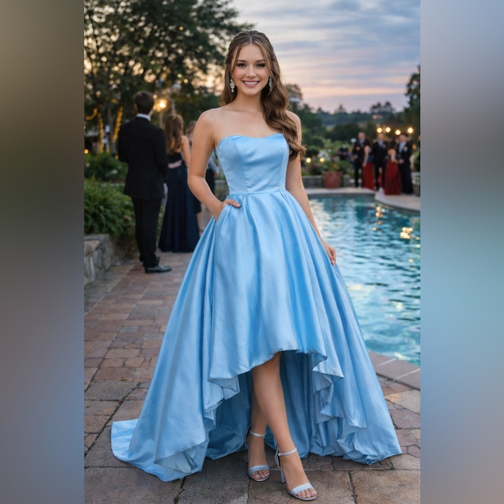 Sherri Hill size 2 Strapless‎ Prom Gown Sweetheart Neckline  blue Cinderella